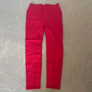 Fabletics Bright Red Athletic Performance Sculpt Knit Leggings